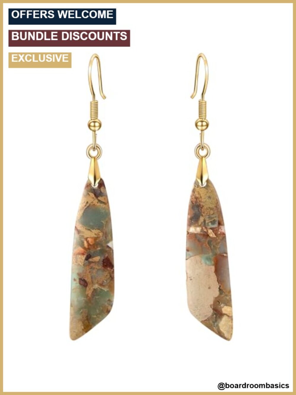 Fishhoop Dangle Earrings Women Copper Vintage Dainty Sensitive Ears Gift
